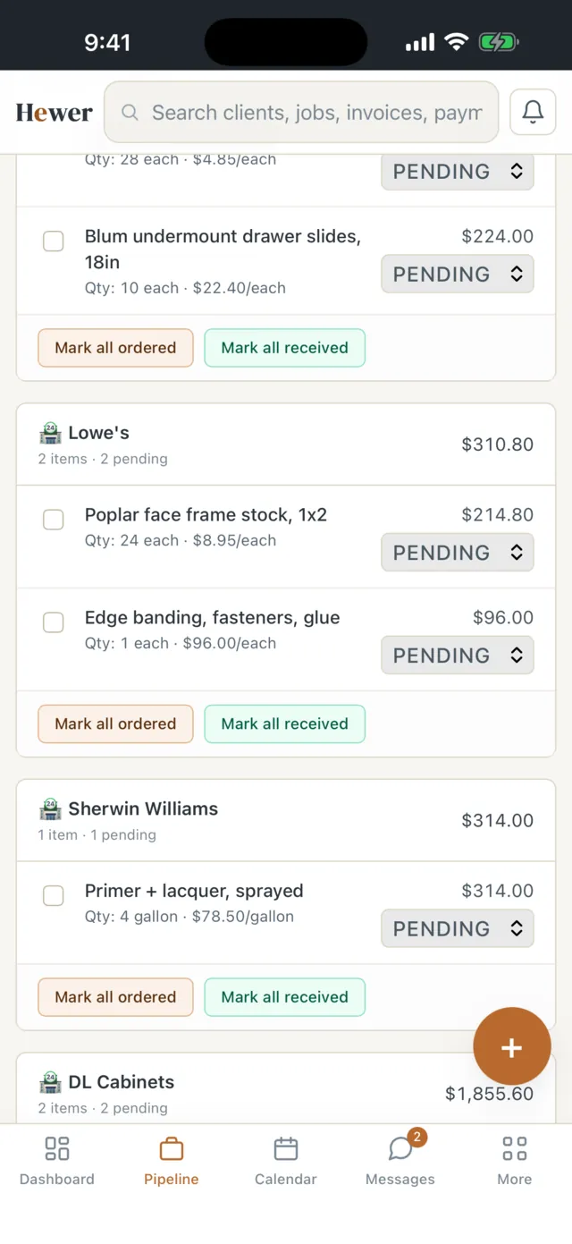 Estimate builder