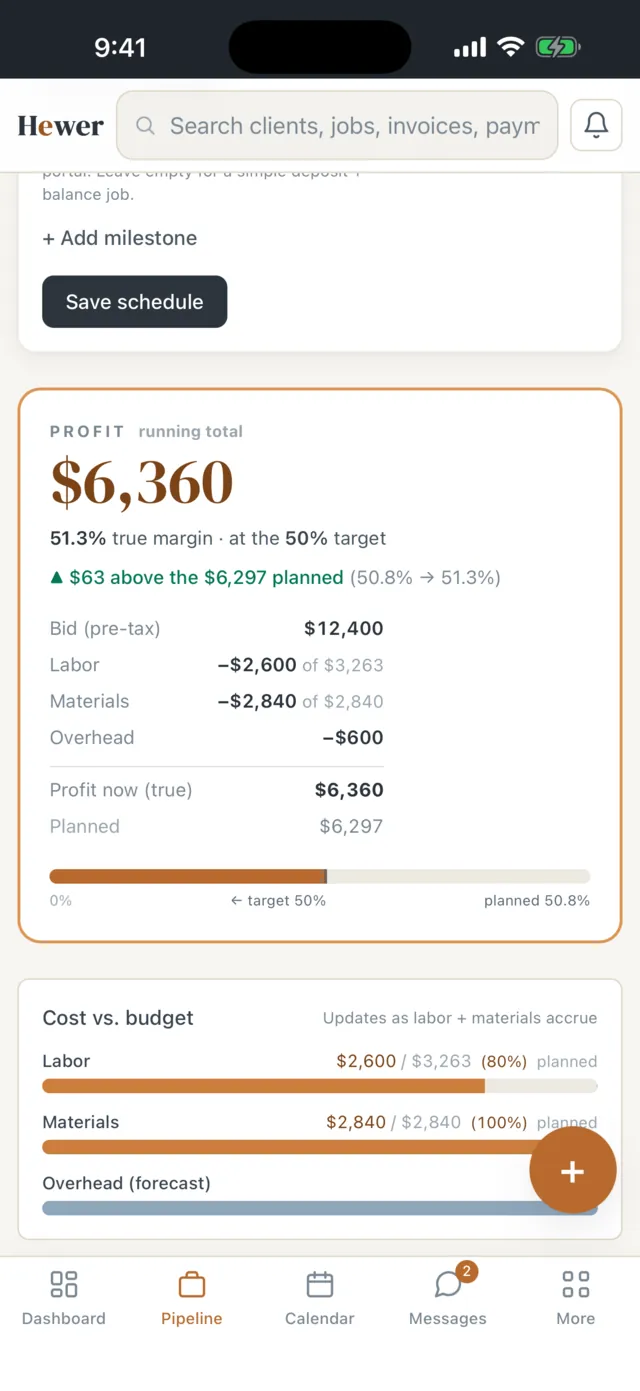 Margin before you bid